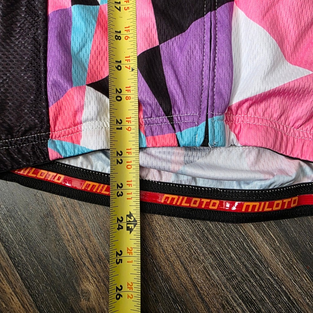 Miloto Women's Geometric Print Short Sleeve Cycling Jersey Top‎ Size M - Picture 4 of 8